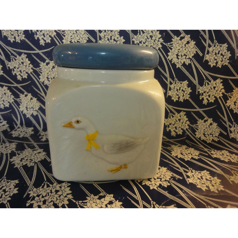 otagiri‎ japan geese goose white blue 4.5" canister